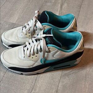 Nike Men's bone/ teal air max 90 Sneakers